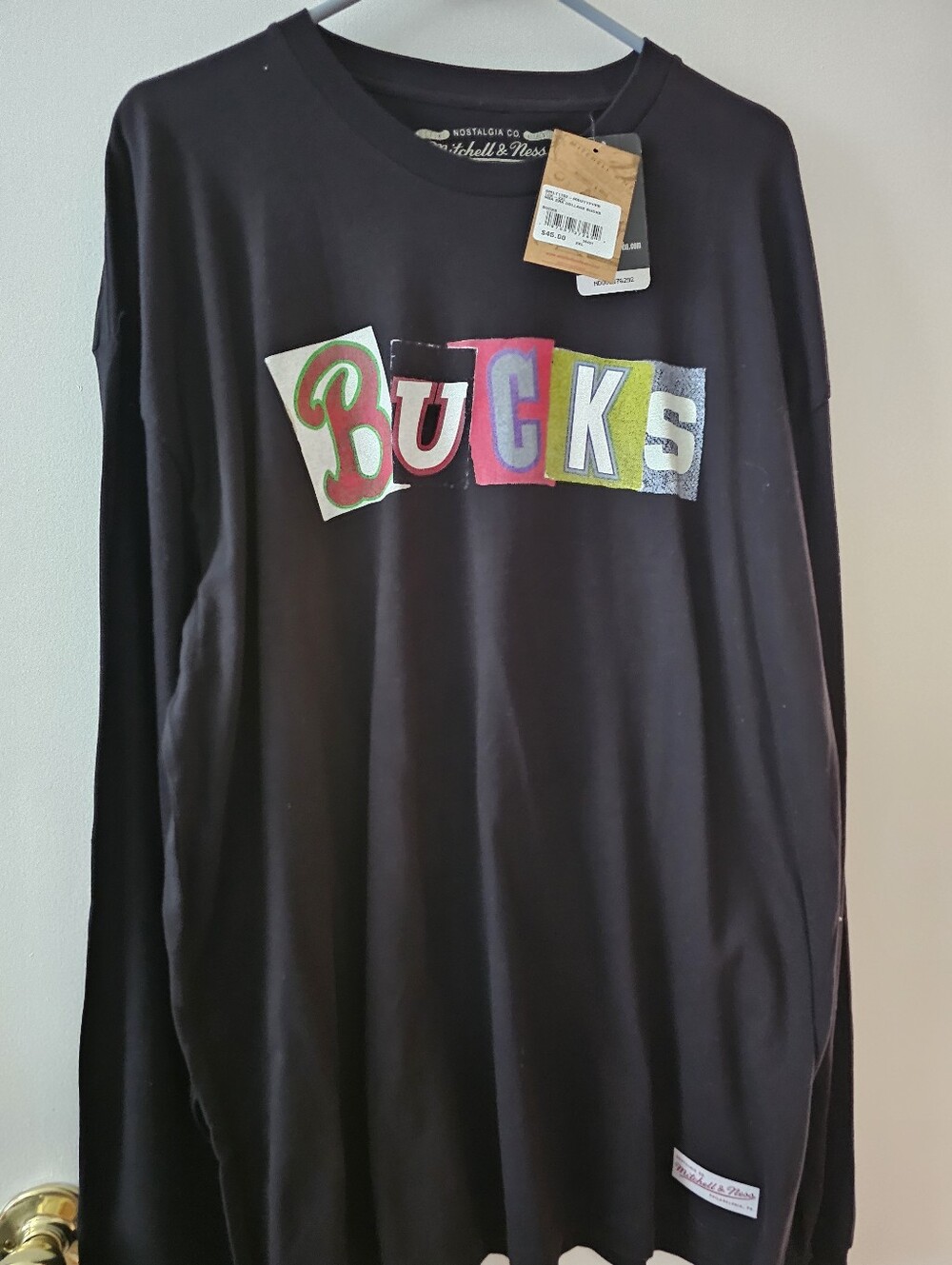 NEW Mitchell & Ness Milwaukee Bucks NBA Era Collage Long Sleeve T-Shirt 2xl